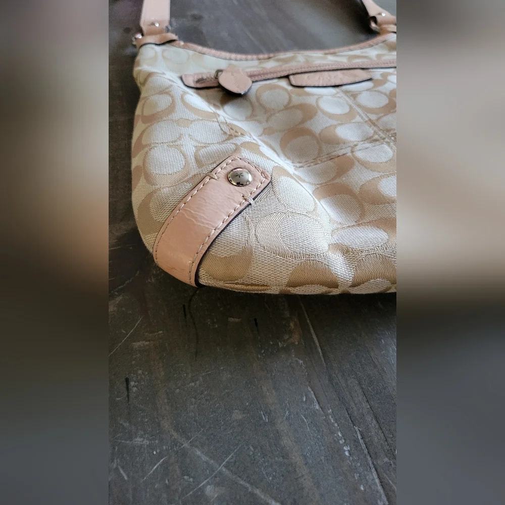 Coach Shoulder Bag Signature Sacoche Pink